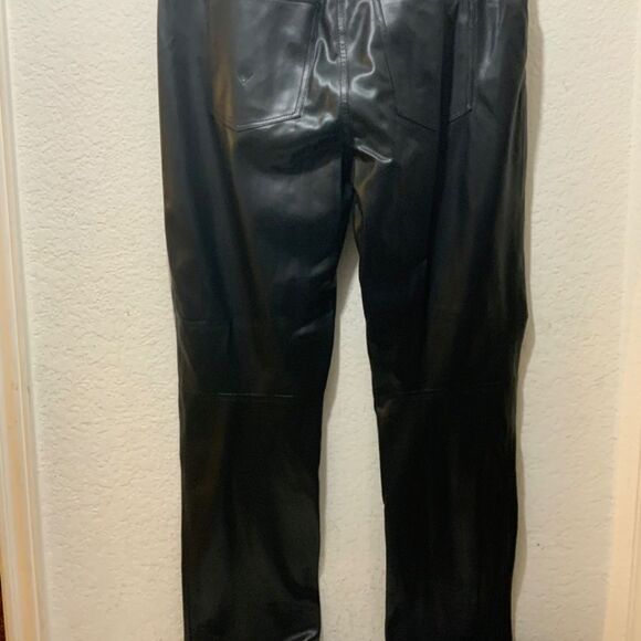 HUDSON Barbara Faux Leather High Waist Straight Ankle in Black Beauty size 30 - Picture 9 of 15